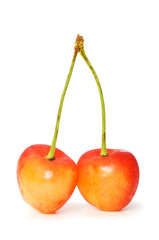 Cherries isolated on white