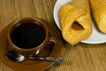 Cup of coffee and pies