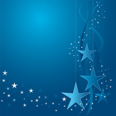 white and blue Christmas stars © malwa