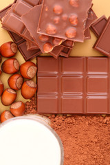 Candy - chocolate, milk, cocoa and nuts