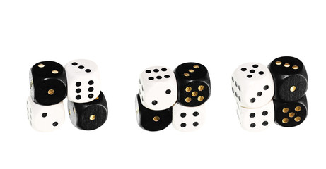 Dice close up, isolated on a white background