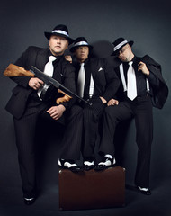 Three gangsters. Gangster gang Photo.