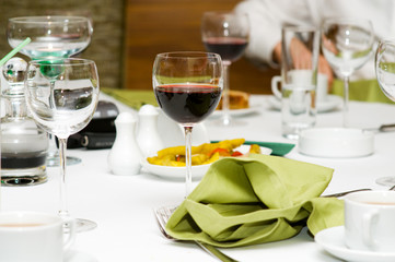 Wine glasses on the table - shallow depth of field