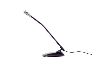 The black microphone on white