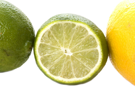 Lime and lemon macro