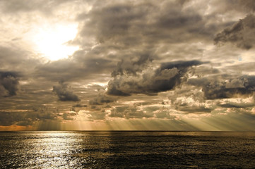 Dramatic cloudscape over sea