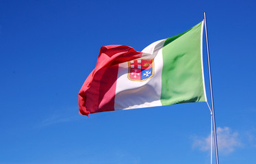 Italian flag blowing in the wind