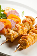 Grilled meat and vegetables