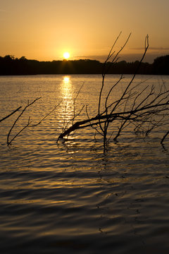 sonnenuntergang am see