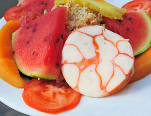 Fresh fruits salad - Delicious fresh salad with tomatoes