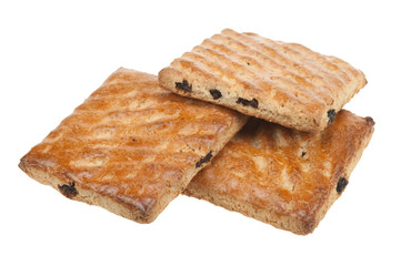 whole wheat cookies with fruit isolated