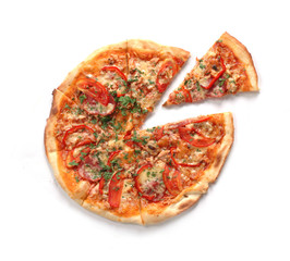 isolated pizza on a white background