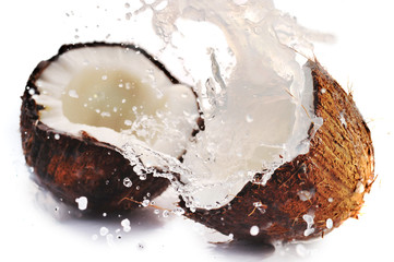 cracked coconut with splash