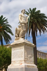 Obraz premium statue of Napoleon I in Bastia, Corsica