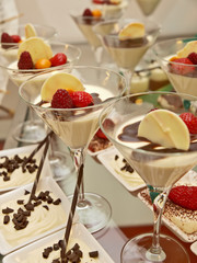 eggnog pudding, dessert buffet