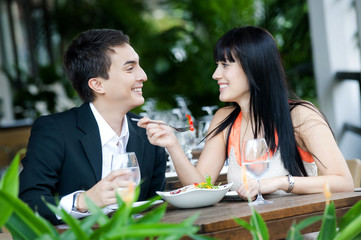 Couple Eating Outdoors