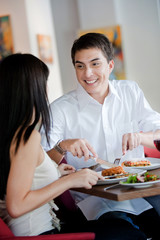 Man Dining with Partner