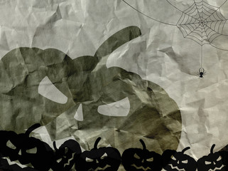 Grunge  Halloween Background with Jack O Lantern silhouette