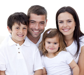 Fototapeta premium Portrait of happy family smiling