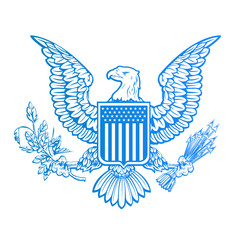 united states eagle symbol - obrazy, fototapety, plakaty