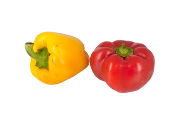 Two sweet peppers isolated on white