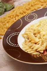 gebratene spirelli mit käse