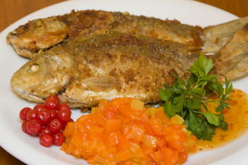 Fried fish in plate