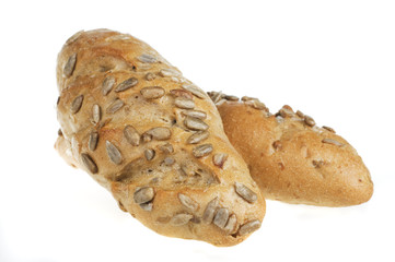 Fresh bread food over white background