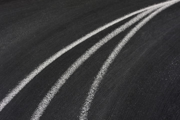 converging lines on blackboard