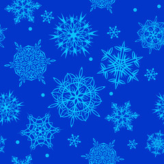 Naklejka na ściany i meble Christmass Seamless Blue Pattern