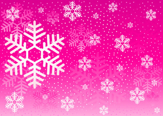 Naklejka na ściany i meble festive beautiful christmas background with white snowflakes