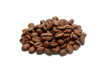 Coffee beans isolated on white