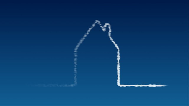 immobilie wird in den himmel gezeichnet
