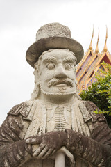 Fototapeta na wymiar Traditional Thai sculpture in the Grand palace area in Bangkok