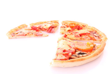Tasty pizza isolated on white