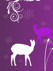 weihnachtlicher hintergrund mit rehen