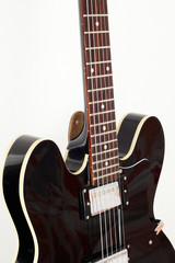 part of electric sem-hollow body guitar