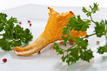pfifferling mit petersilie