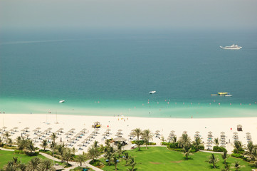 Beach at luxurious hotel, Dubai, UAE