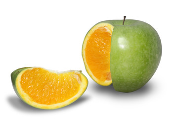 Fototapeta na wymiar Jabłko, pomarańcza