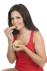 woman eating cookies