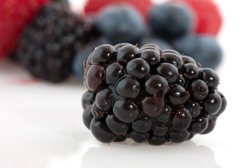 Blackberries and strawberries