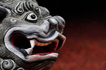 stone lion in the Chinese temple