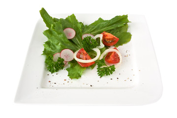 Salat mit Tomaten und Radieschen