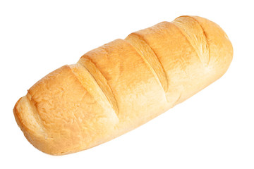 Loaves of bread, one sliced. Bread isolated on white background.