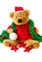 teddy bear in santa hat