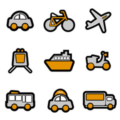 vehicles icon set