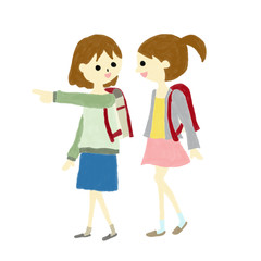 ランドセルの女の子2人