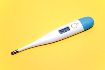 Thermometer on a yellow background