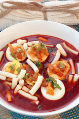 egg goulash with paprika sauce and organic herbs